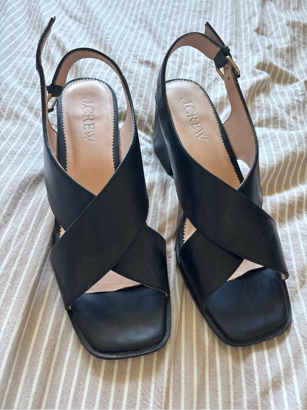 J.Crew Black Crisscross Slingback Sandals- size 8